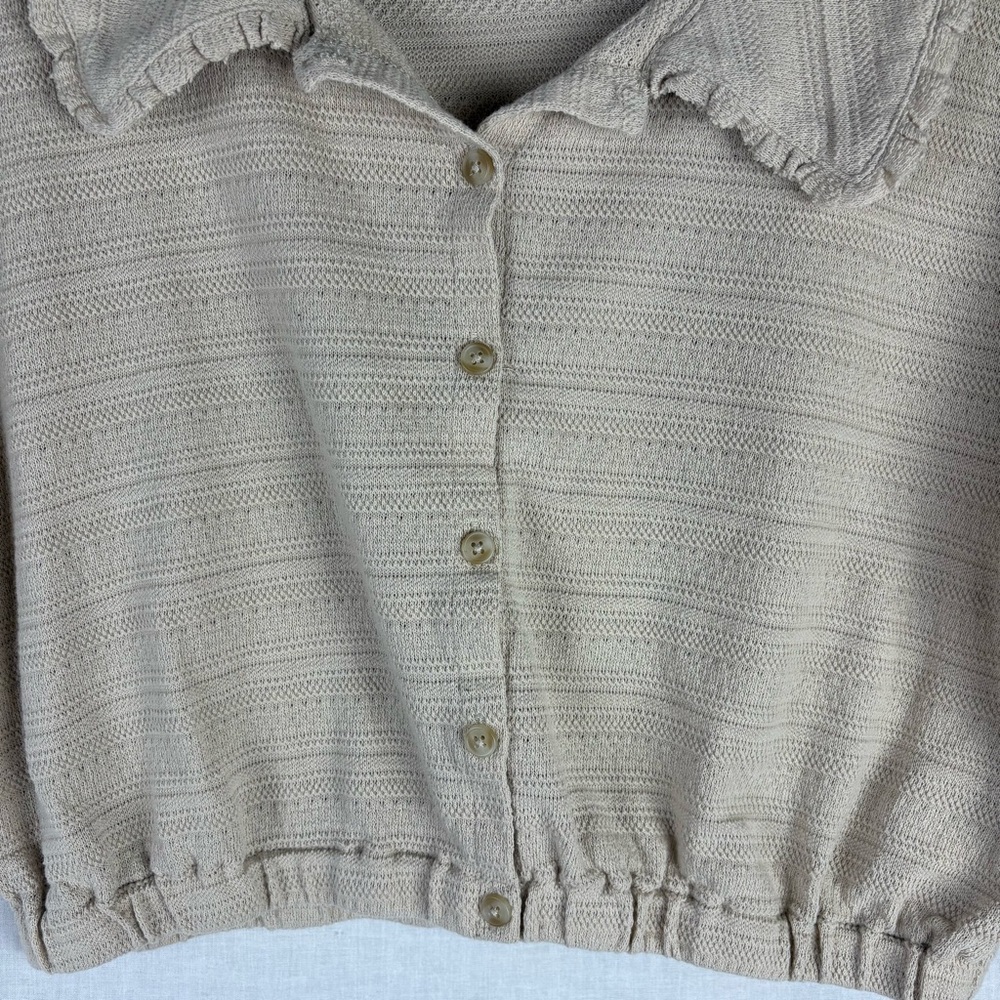 Madewell Ruffle-Collared Crop Top M - Picture 2 of 4